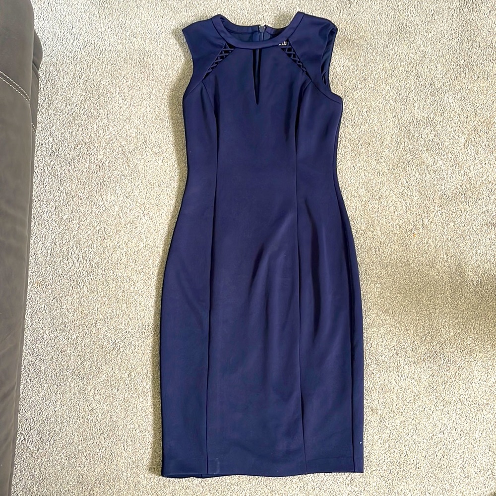 GUESS navy blue size 8 beautiful dress worn 1 time